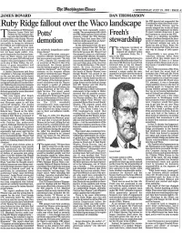 Ruby Ridge Fallout Over the Waco Landscape