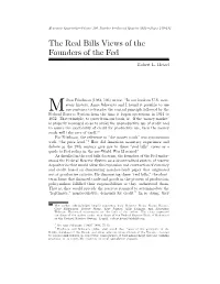 The Real Bills Views of the Founders of the Fed