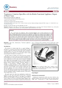 Treatment of Anterior Open Bite with the Bimler Functional Appliance