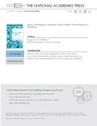 Using Technology to Advance Global Health: Proceedings of a Workshop