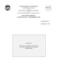 Development Committee Statement