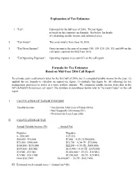 Explanation of Tax Estimates Formula for Tax Estimates Based on Mid