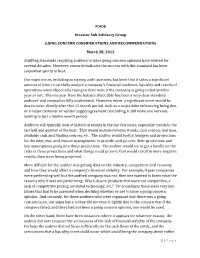 Going Concern Considerations and Recommendations(PDF)