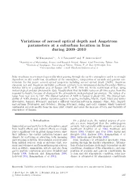 Variations of Aerosol Optical Depth and Angstrom Parameters at a Suburban Location in Iran During 2009–2010