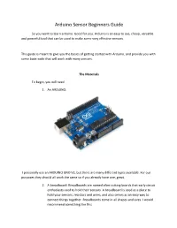 Arduino Sensor Beginners Guide