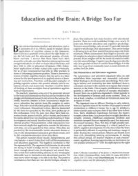 Education and the Brain: a Bridge Too Far