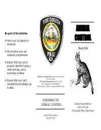 Feral Cats � Do Not Allow Your Cat Outdoors Unsupervised