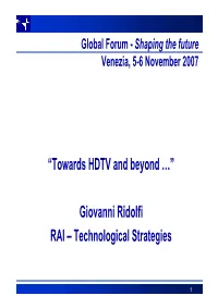 Giovanni Ridolfi RAI – Technological Strategies