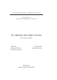 Lie Algebras and Triple Systems