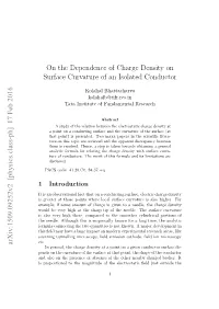On the Dependence of Charge Density on Surface Curvature of an Isolated Conductor