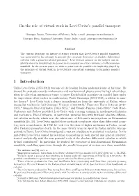 On the Role of Virtual Work in Levi-Civita's Parallel Transport 1 Introduction