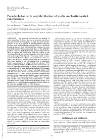 Pseudechetoxin: a Peptide Blocker of Cyclic Nucleotide-Gated Ion Channels