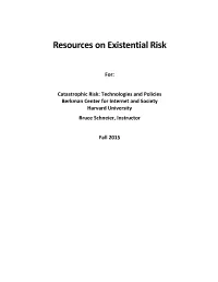 Resources on Existential Risk