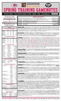 SPRING TRAINING GAMENOTES 7Th Season in Goodyear