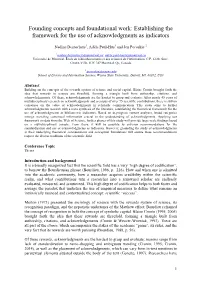 Founding Concepts and Foundational Work: Establishing the Framework for the Use of Acknowledgments As Indicators