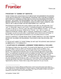 Frontier TV Terms of Service