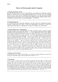 History & Historiography Under/Of Augustus
