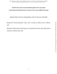 Identification of the Functional Binding Site for the Convulsant