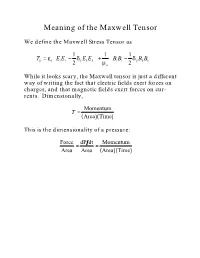 Meaning of the Maxwell Tensor