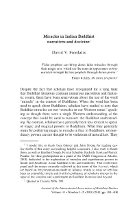 Miracles in Indian Buddhist Narratives and Doctrine1