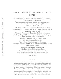 Molybdenum in the Open Cluster Stars