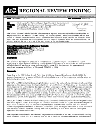 Regional Review Finding