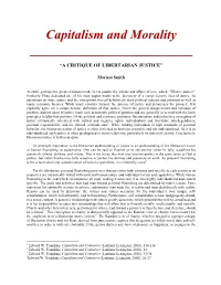 Capitalism and Morality ______