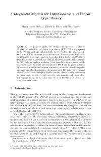 Categorical Models for Intuitionistic and Linear Type Theory