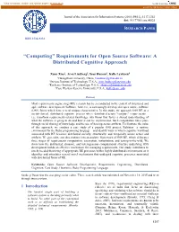 “Computing” Requirements for Open Source Software: a Distributed Cognitive Approach