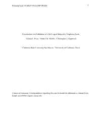 Construction and Validation of a Self-Report Subjective Emptiness Scale