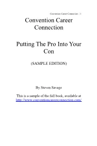 Convention Career Connection Putting the Pro Into Your Con