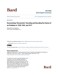 Documenta": Decoding and Recoding the History of an Exhibition in 1955, 2002, and 2017