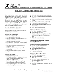 Dyslexia and Related Disorders