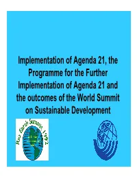 Implementation of Agenda 21, the Programme for the Further