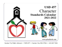 21-22 Character Standards Calendar