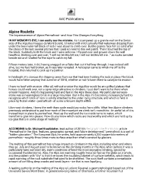 Alpine Roulette the Impermanence of Alpine Permafrost—And How This Changes Everything in MY MEMORY's EYE, I Can Easily See the Mistake