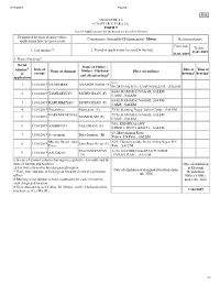 ANNEXURE 5.8 (CHAPTER V, PARA 25) FORM 9 List of Applications For