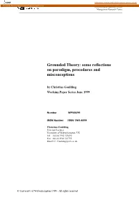 Grounded Theory: Some Reflections on Paradigm, Procedures and Misconceptions