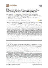 Hybrid Self-Reinforced Composite Materials Based on Ultra-High Molecular Weight Polyethylene