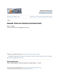 Monoids: Theme and Variations (Functional Pearl)