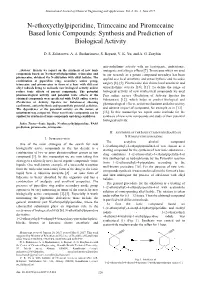 N-Ethoxyethylpiperidine, Trimecaine and Piromecaine Based Ionic Compounds: Synthesis and Prediction of Biological Activity