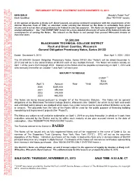 Preliminary Official Statement Dated November 13, 2013