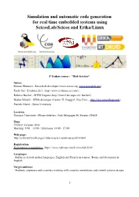 Simulation and Automatic Code Generation for Real Time Embedded Systems Using Scicoslab/Scicos and Erika/Linux