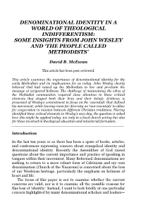 Some Insights from John Wesley and ‘The People Called Methodists’