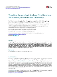 Teaching Research of Geology Field Courses: a Case Study from Wuhan University