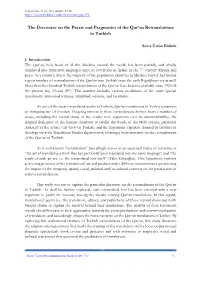 The Discourse on the Praxis and Pragmatics of the Qur'an