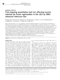 Fine-Mapping Quantitative Trait Loci Affecting Murine External Ear Tissue Regeneration in the LG/J by SM/J Advanced Intercross Line