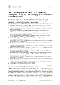 Land Consumption and Land Take: Enhancing Conceptual Clarity for Evaluating Spatial Governance in the EU Context