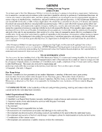 Minuteman Training Start-Up Program STRUCTURE TEAM
