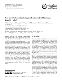 New Particle Formation Infrequently Observed in Himalayan Foothills – Why?